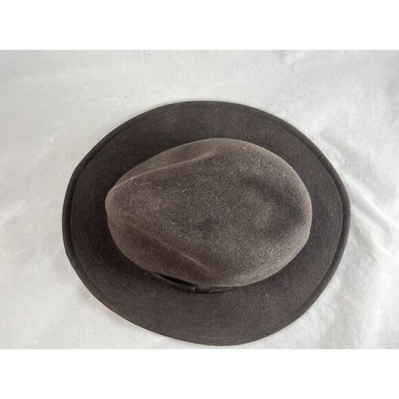 All Wool Fedora Hat Tagged Size Large Brown - Picture 2 of 7
